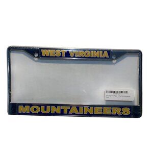 Metal Chrome Licensed License Plate Frame West Virginia Mountaineers NEW
